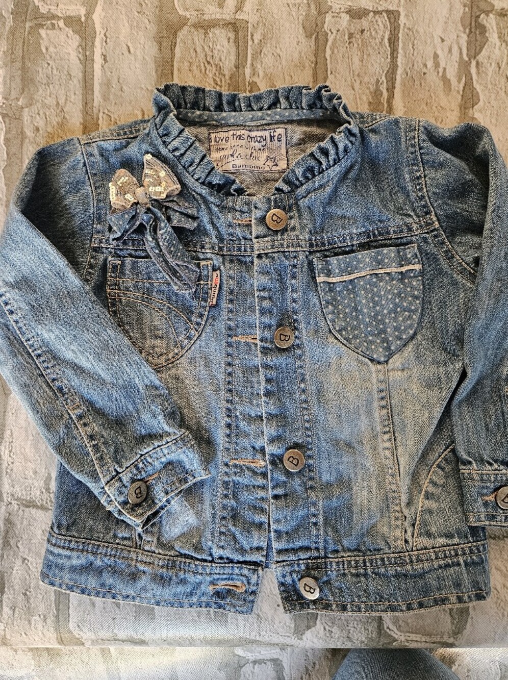 Bambino Sparkle And Frill Toddler Jean Jacket